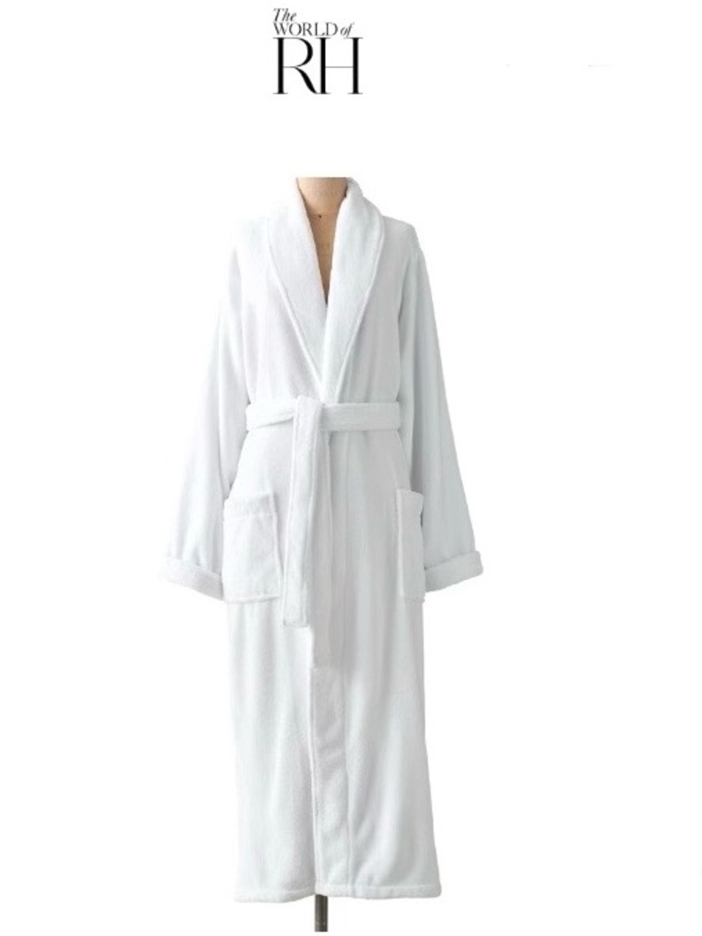 New Restoration Hardware Luxury Plush Long Robe Women’s XS White